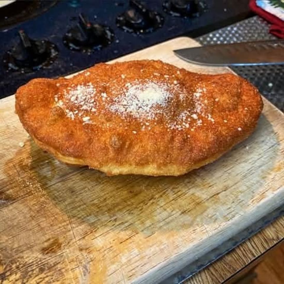 Fried Calzone crispy golden.