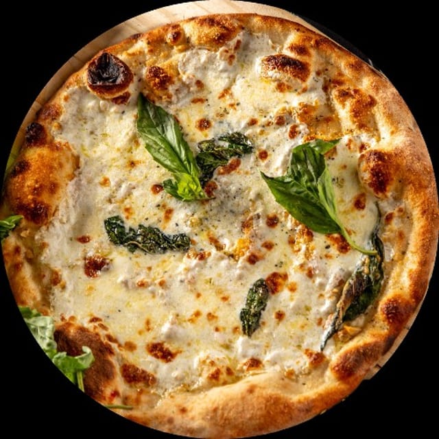 White Pizza (Pizza Bianca) with Garlic.