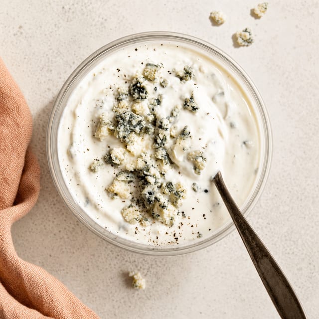 Homemade Chunky Blue Cheese Dressing.