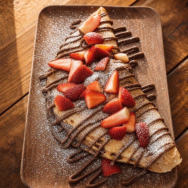 Calzone with strawberries.