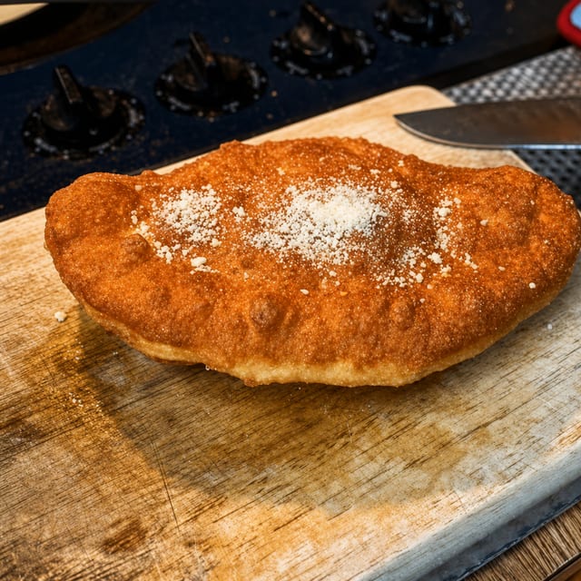 Fried Calzone crispy golden.