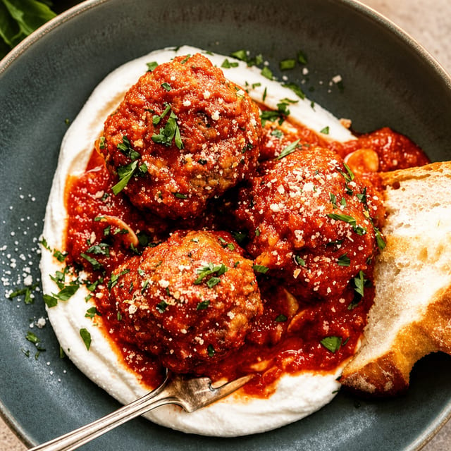 Meatballs with Ricotta Cheese.